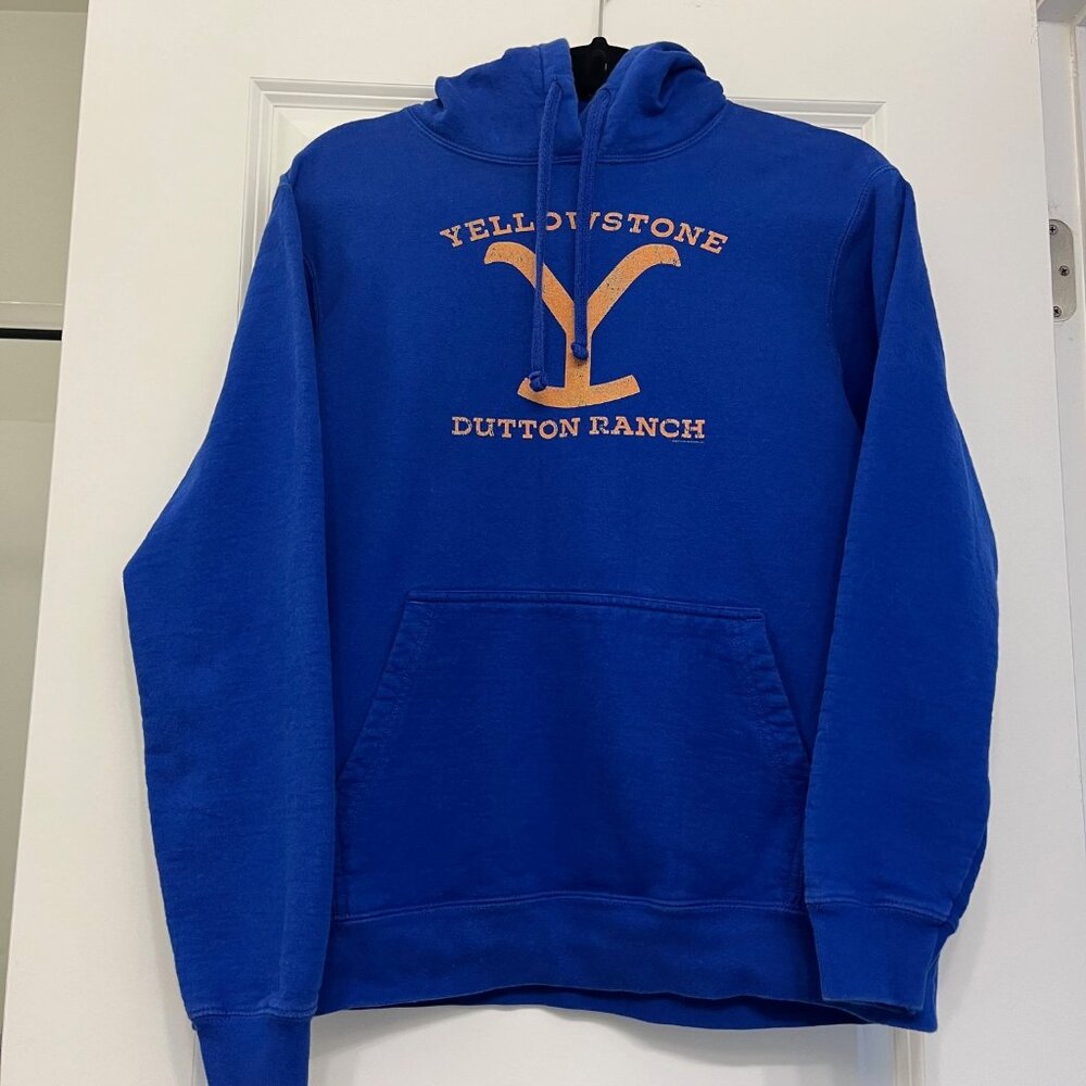 Women's Blue Yellowstone Dutton Ranch Hoodie with Distressed Logo